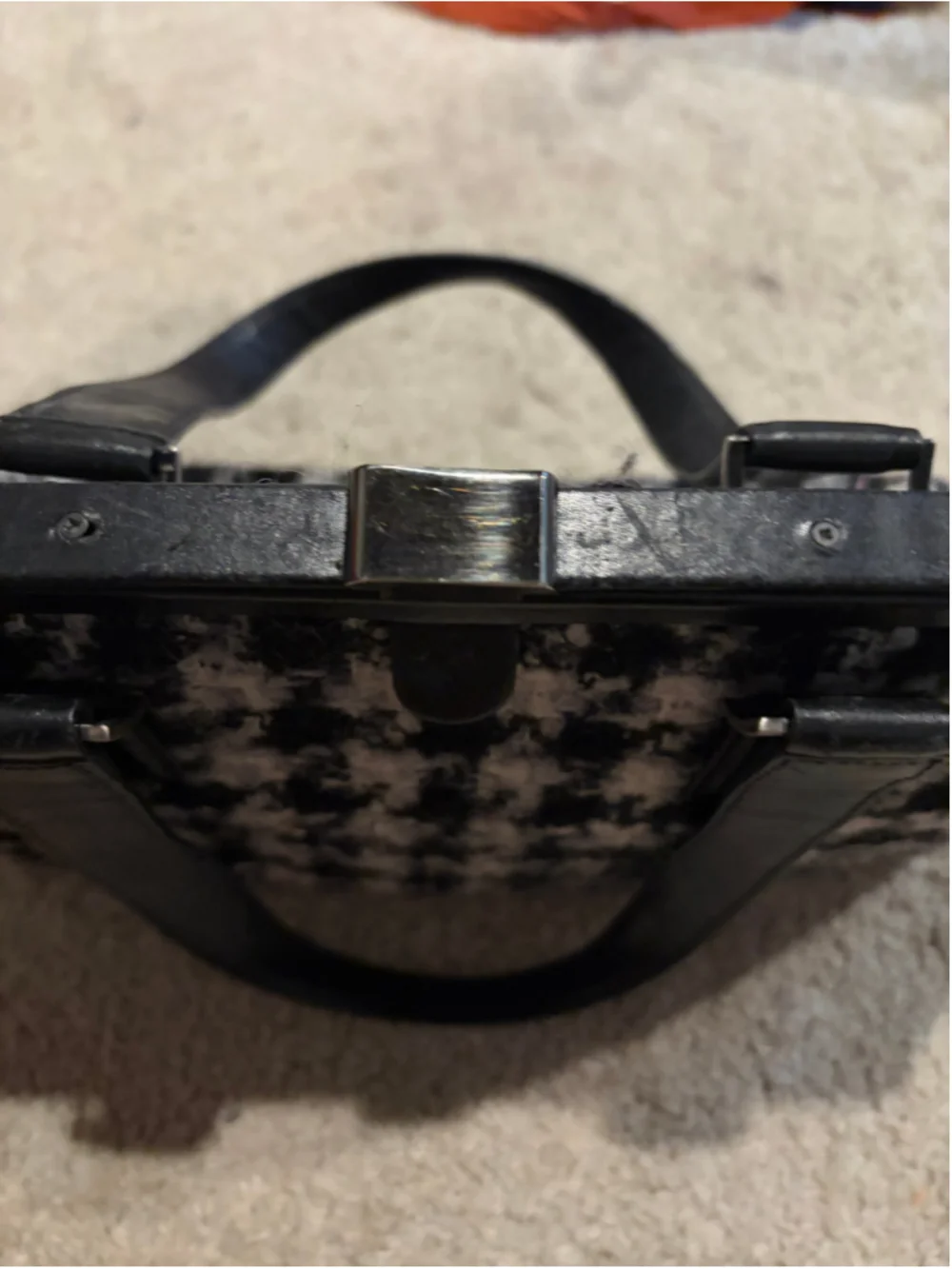 Vintage Classiques Entier tweed gingham frame bag